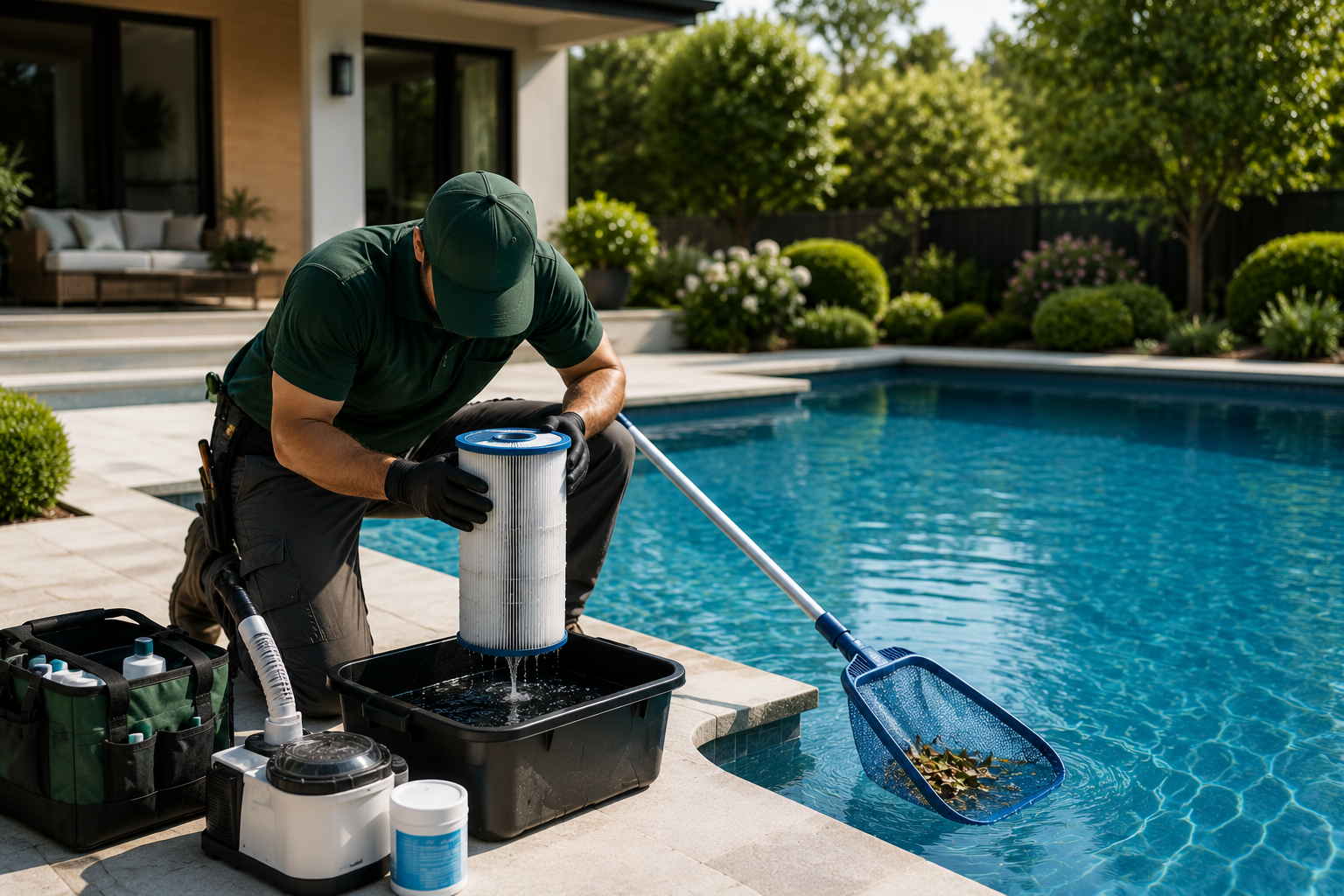 Eco-friendly pool maintenance service